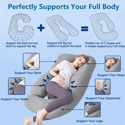 Cooling Pregnancy Pillow,U Shaped Full Body Maternity Pillows