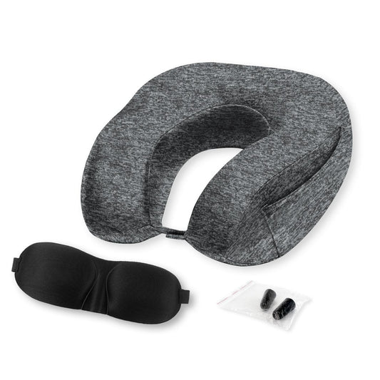 Cool Touch Memory Foam Neck Pillow Travel Set