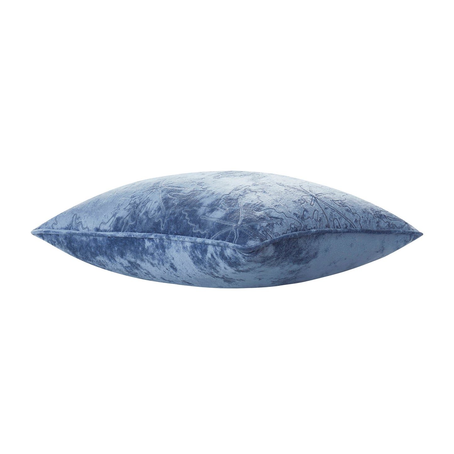 Blue Embroidered Leaves Decorative Pillow
