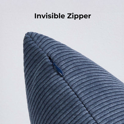 Navy Blue Pinwale Corduroy Decorative Throw Pillow Covers